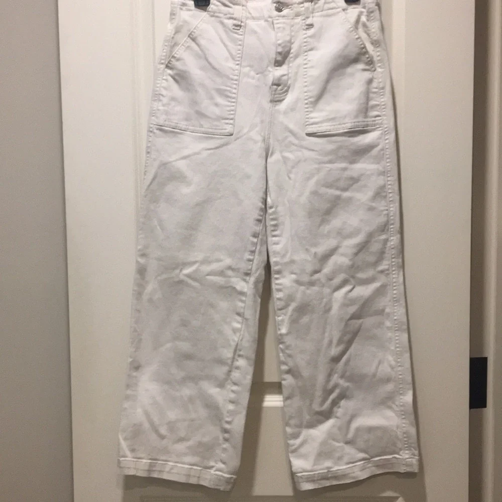 Vigoss women Dylan High Rise Wide Leg Crop jean pants stretch size 28